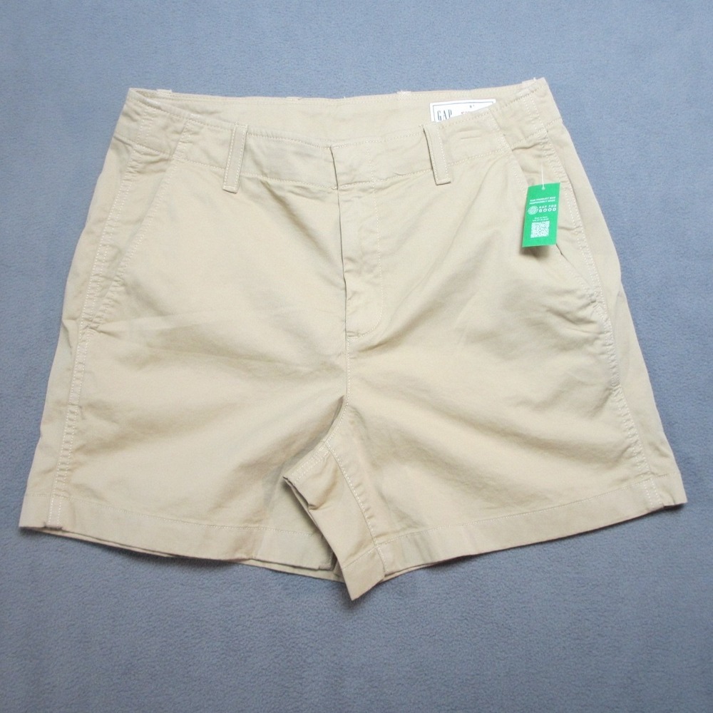 Gap Chino Shorts Womens 8 Tall Beige NEW Downtown Khaki Stretch Mid Rise 582943